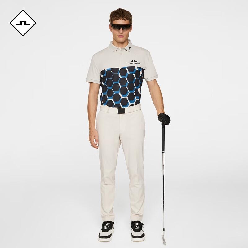 

J.Lindeberg Men s Golf Colorblock Print Polo Shirt L