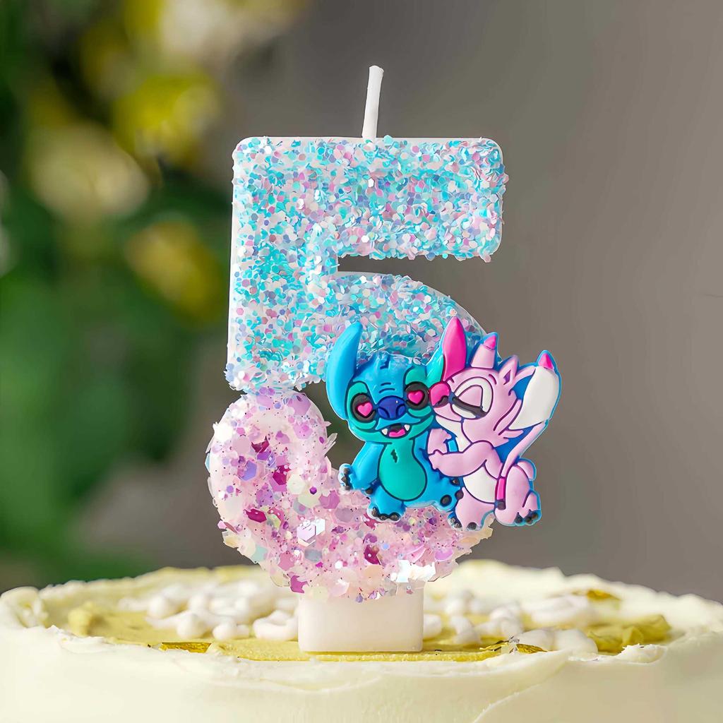 Adorable Cartoon Two-Color Number Birthday Cake Candles for Party Decorations