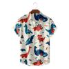 Funny Dinosaur Hawaiian Shirts 3d Print Casual Men Women Summer Beach Short Sleeve Blouse Fashion Men's Vocation Lapel Camisa