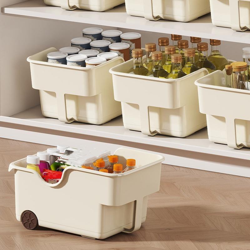 Cabinet Storage Box with Handle Kitchen High Cabinet Wall Cabinet High Storage Box Desktop Snack Sundry Storage Box