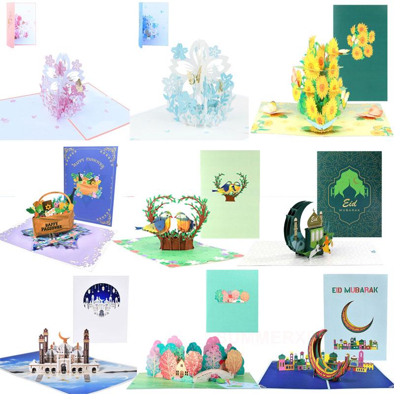 Handmade 3D Greeting Cards Cherry Blossom Basket Pop Up Card for Mother's Day Anniversary Valentine's Day Wedding Birthday Gifts