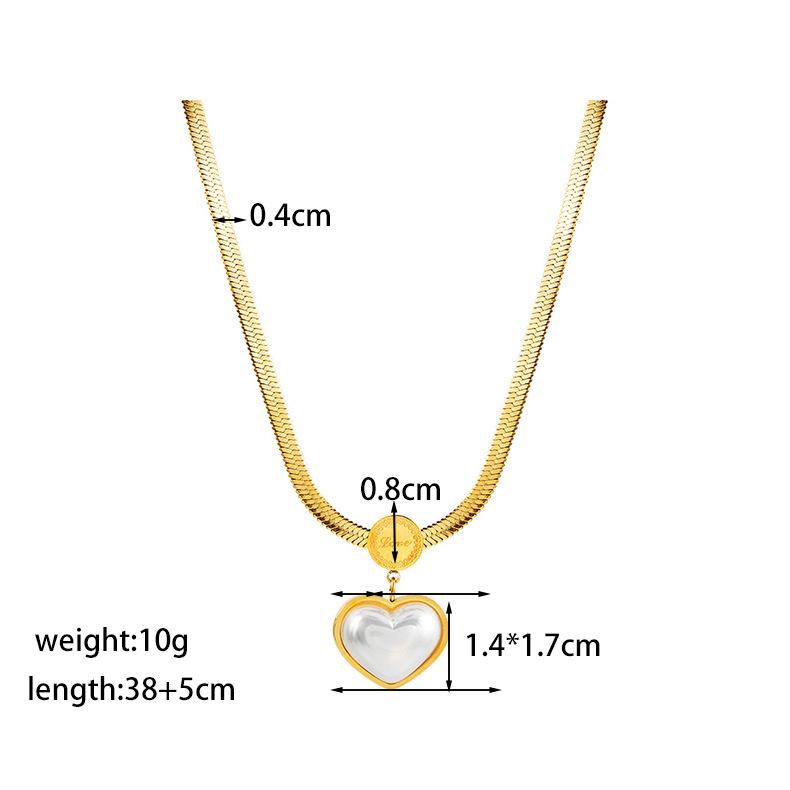 Elegant Personalized Double Heart Pendant Titanium Steel Necklace for Women