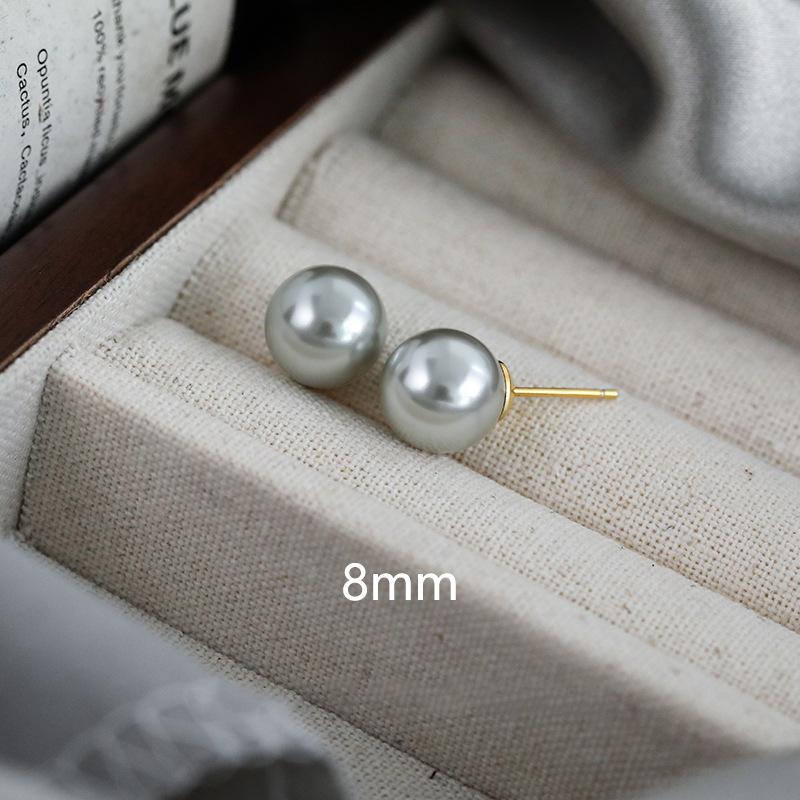 Ultra-white Red Bun Pearl Earrings Unique Retro Design Light Luxury Senior Sense Ear Hole-friendly Fashion Ear Jewelry