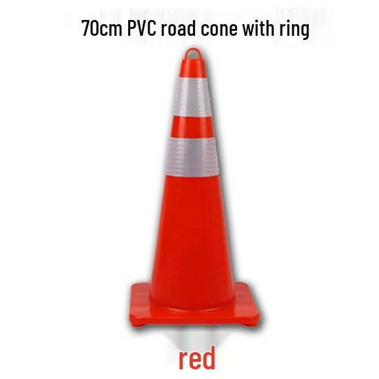 70cm Reflective PVC Road Safety Cone with Rubber Base