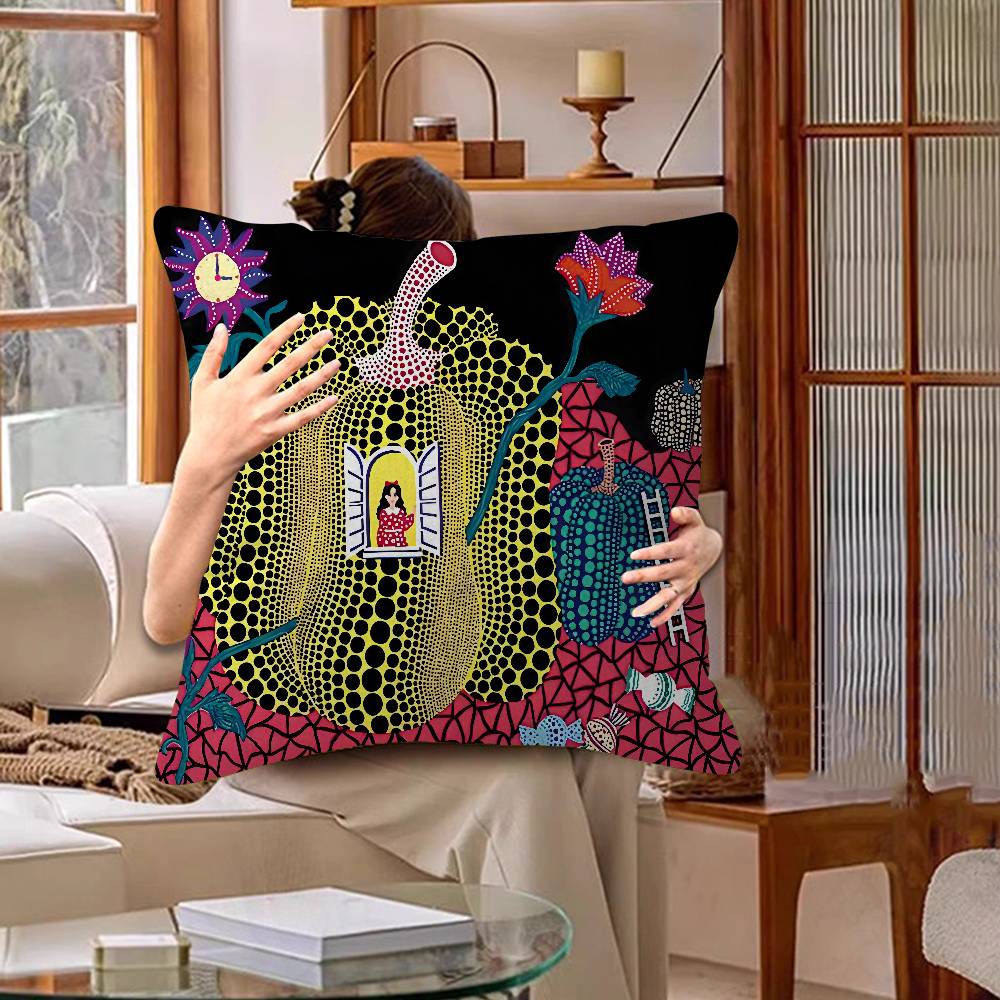kKusama yYayoi Art Cushion Cover Polyester Sofa Cushions Decorative Throw Pillows Home Decoration Pillowcover