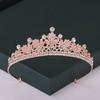 Rose Trendy Color Gold Tiaras And Crowns Pearl Crystal Princess Diadems Sale Queen Wedding Bridal Hair Accessories Headpiece