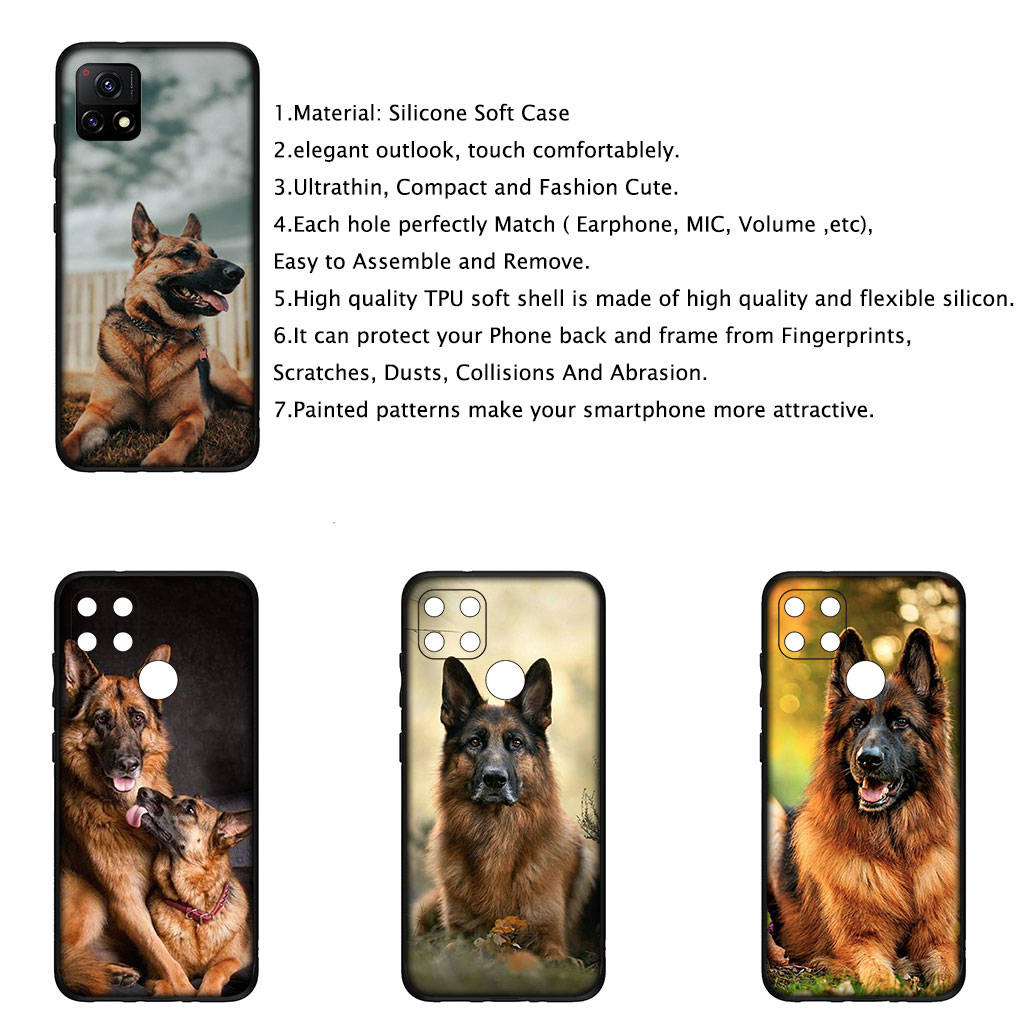 Kryt pro iPhone 16 15 14 Xiaomi Redmi Note 13 12 11 Pro Max X 10 8 9 XR Samsung Galaxy S24 S23 A05 12C 13C OPPO Huawei pouzdro na telefon německého ovčáka