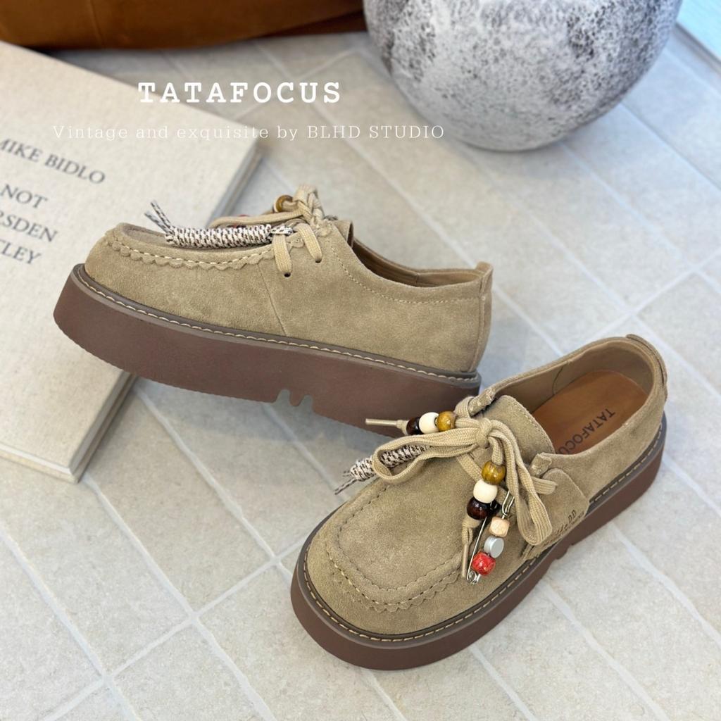 Leather thick-soled ugly cute big-headed retro Brock single shoes women's 2025 autumn new fashionable and comfortable versatile derby shoes