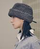 Bajal Va Long Label Fleece Mongolian Bucket Hat Gray