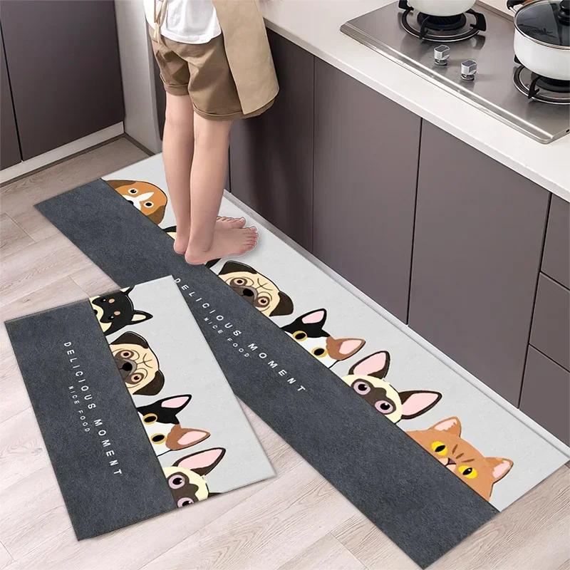 Kitchen Carpet Mats for Floor Bedroom Living Room Long Bedside Area Rug Soft Washable Carpet Anti Slip Bathroom Entrance Doormat
