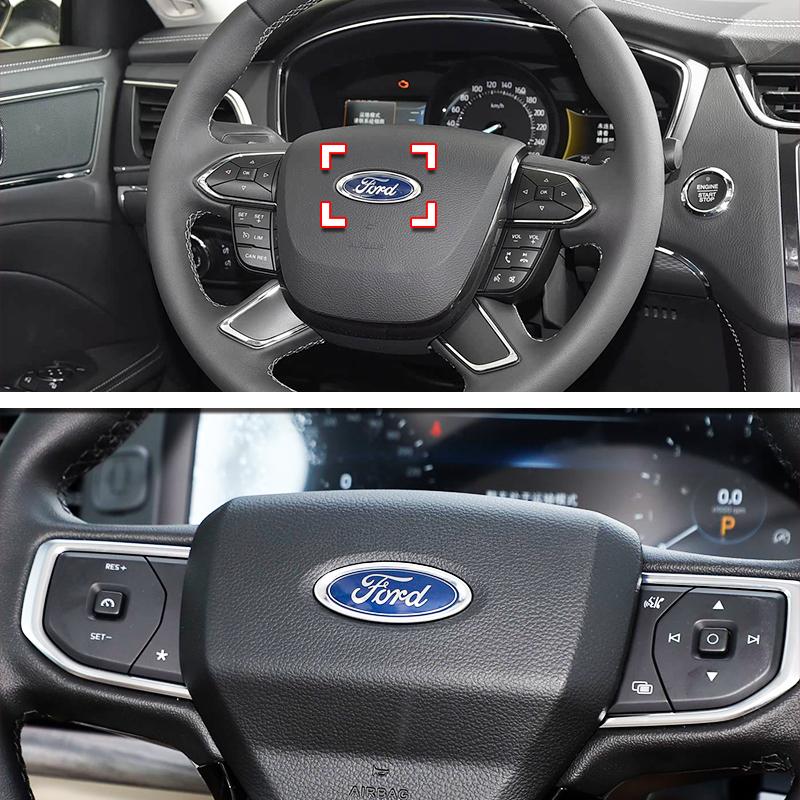 BBBM3 58MM Car Steering Wheel Badge Cover Stickers Decoration Accessories For Ford Fusion Fiesta Escape Focus Mk2 3 Mondeo Auto Decal