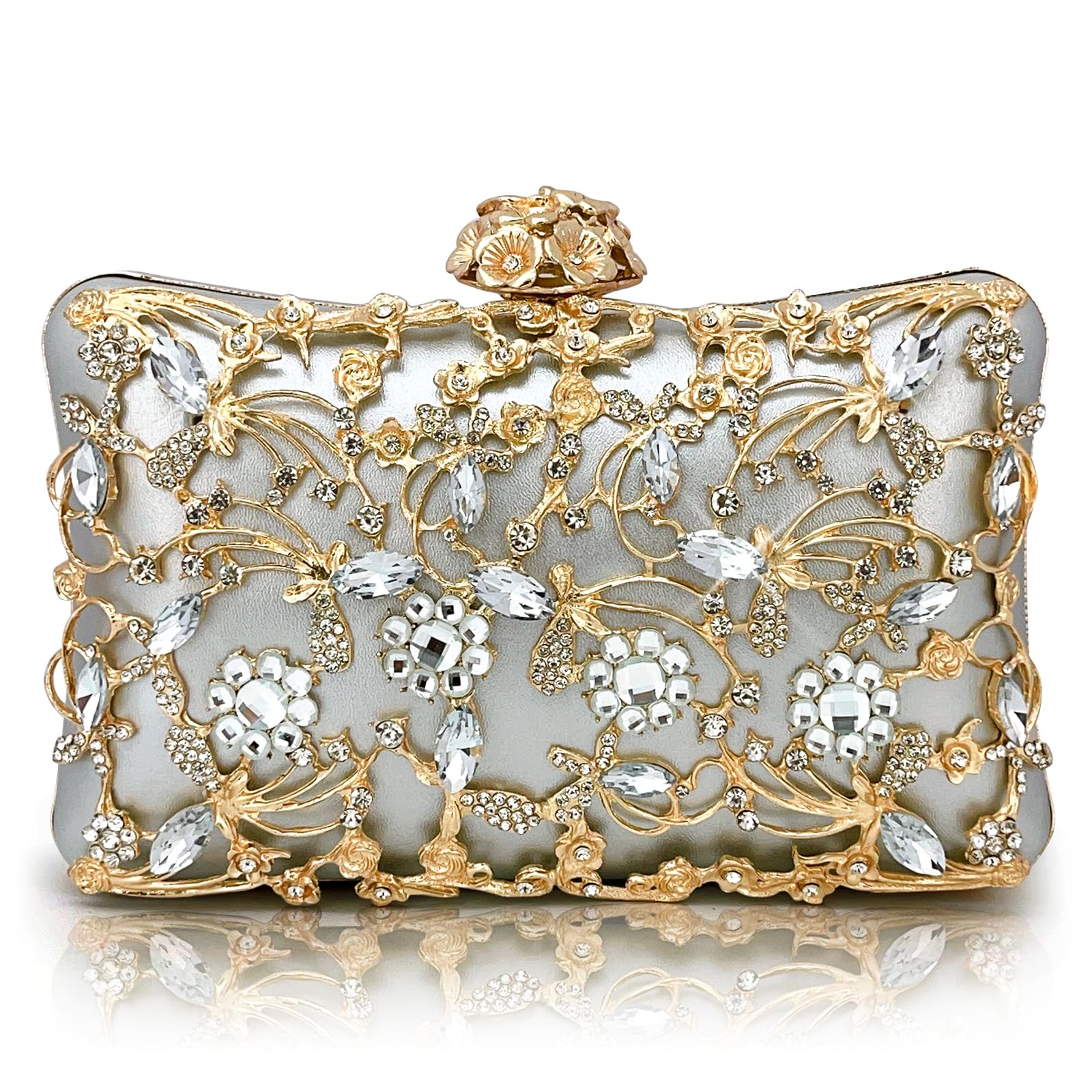 [BoleLOJin] Элегантная золотая вечерняя сумочка, уютная дорожная сумка, сумка для вечеринки в клубном стиле (Серебряный)