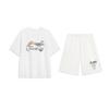 Hand-Painted Large Logo American Vintage Fashion Comfortable Crew Neck Pullover Short Sleeve T-Shirt Casual Sports Set AHSU745-2+AKST593-7