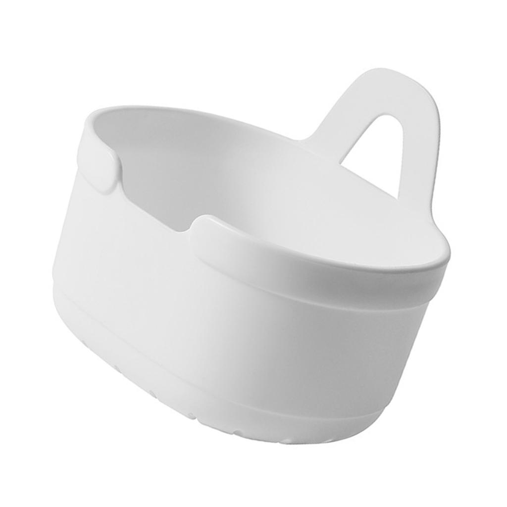 Hängender Aufbewahrungskorb für die Wand mit Bodenablaufloch Wandorganizer mit Haken für Küche Badezimmer Weiß