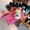 Rose red mobile phone bag women's new textured suede small bag versatile single shoulder messenger mini envelope bag