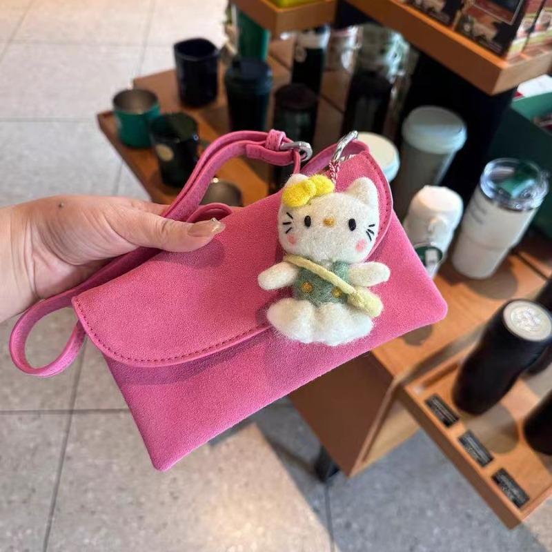Rose red mobile phone bag women's new textured suede small bag versatile single shoulder messenger mini envelope bag