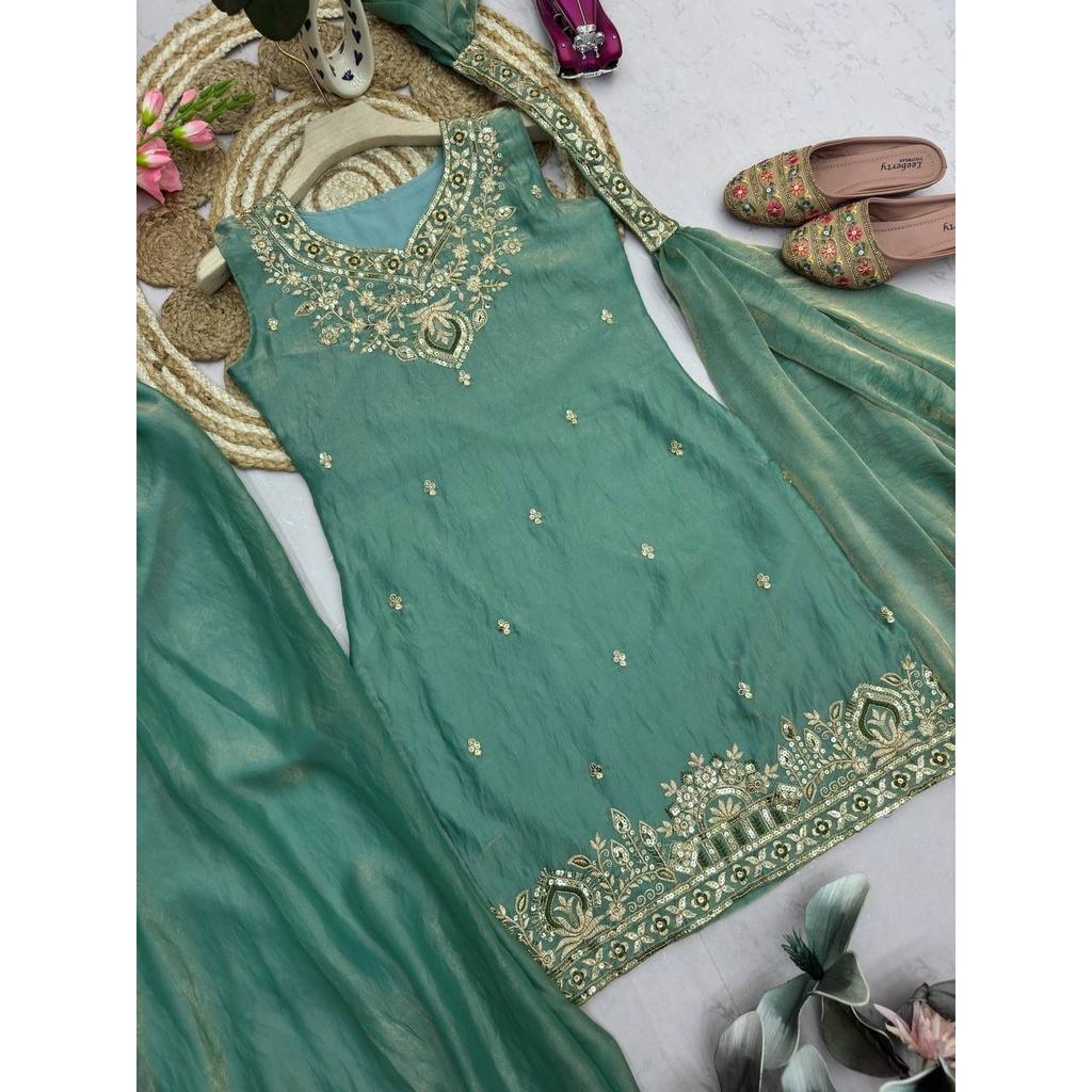 Desigenr Bollywood Paksiatni Sharara Suit Indian Party Wear Ethnic Salwar Kameez
