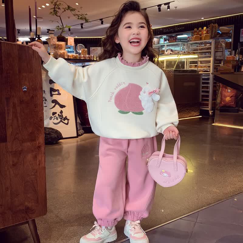 

MIMIHALUO Girls Winter Fleece Sportswear Set 110cm
