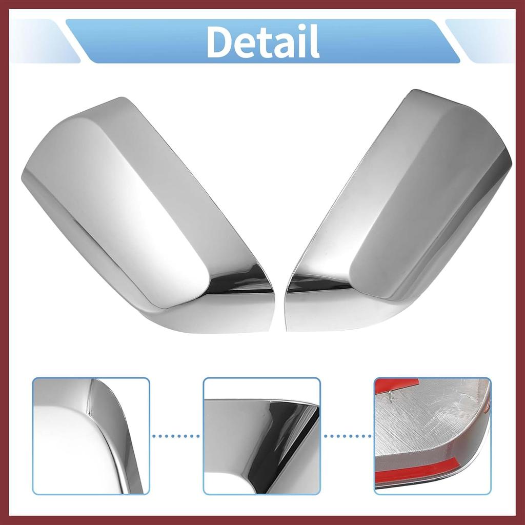for Chevrolet Impala 2014-2020 Driver Passenger Side Mirror Covers Cap Overlay Rearview Mirror Guard Covers Silver Tone 1 Pair