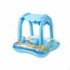 Inflatable Infant Water Lounger with Canopy Builtin Bell Toy Float