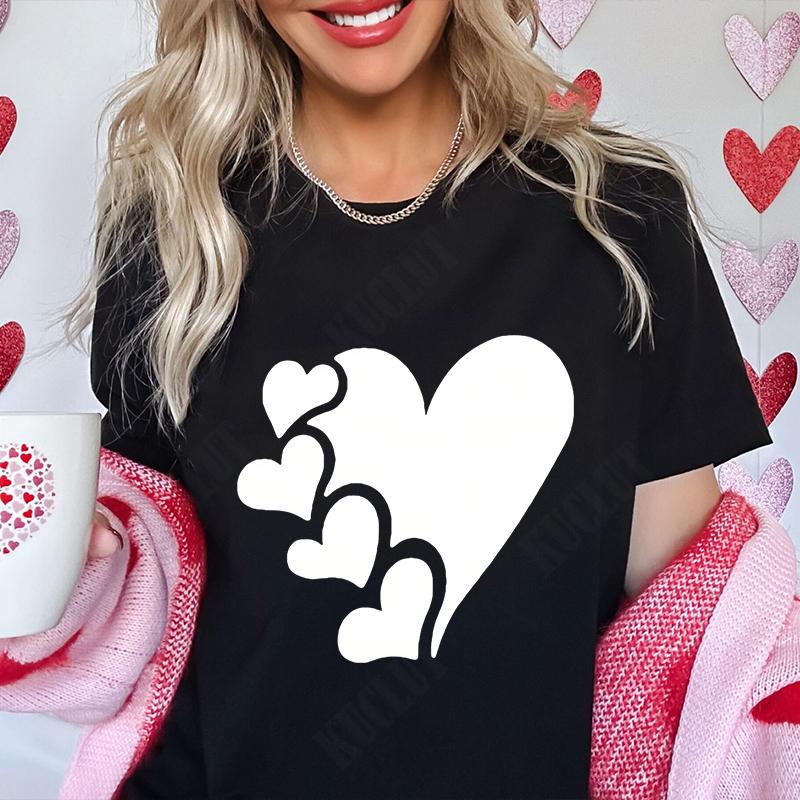 Funny Heart  Dog Paw Print Women Tshirts Fashion Summer Ladies Tshirts Short Sleeves Clothes Love Heart Fashion Casual Shirts