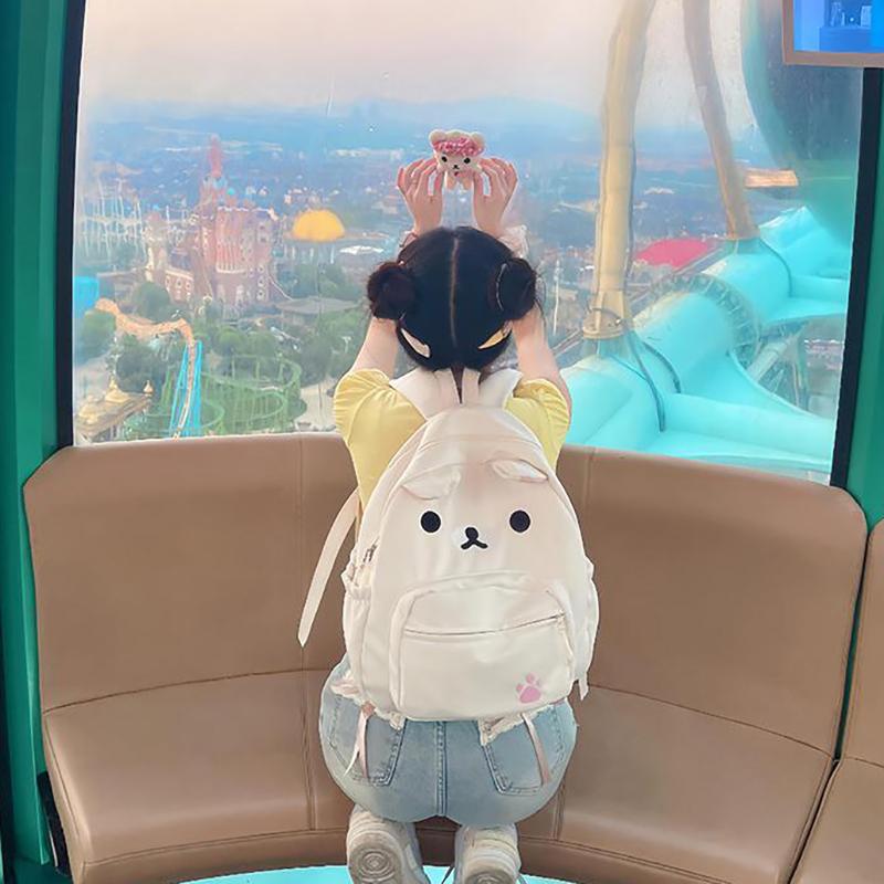 Cartoon Rilakkumas Rucksack für Kinder Kawaii Korilakkuma Stickerei Schultasche Große Kapazität Mädchen Jungen Schüler Schultasche