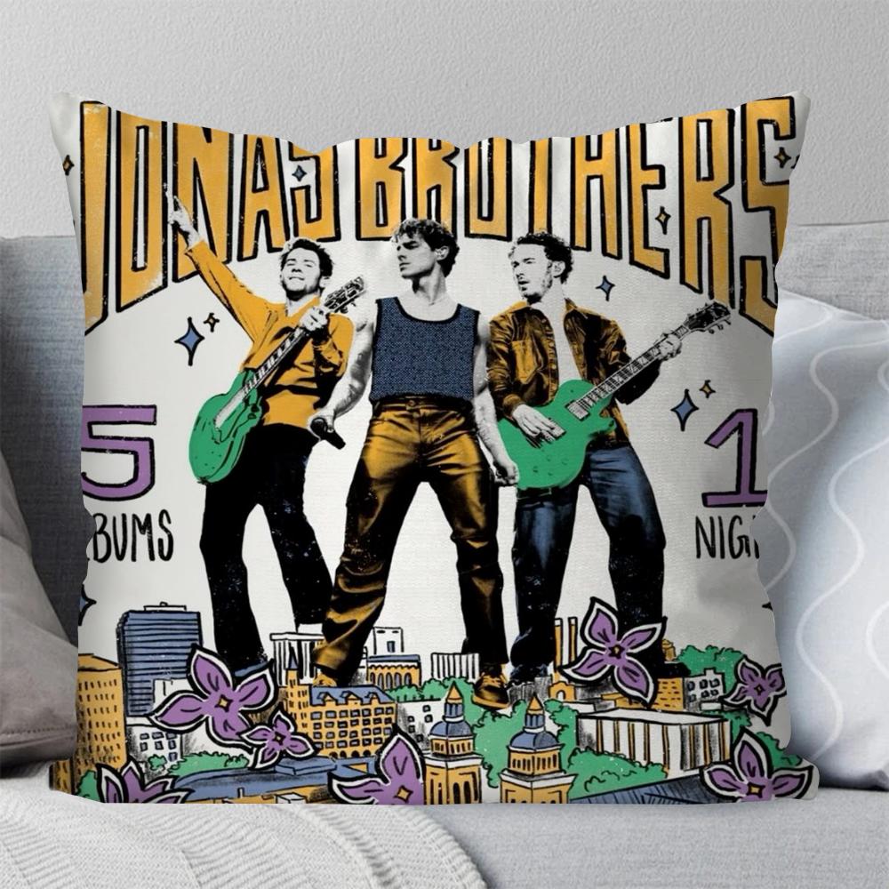 Band J-JONAS B-BROTHERS Kuddfodral Fyrkantig Kudde Sovrum Soffa Fritidskomfort Kuddar Bil Vardagsrum Heminredning 40X40