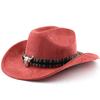 Classic suede brim western cowboy hat for men and women - outdoor travel hat with rolled brim, ethnic style fedora, felt hat