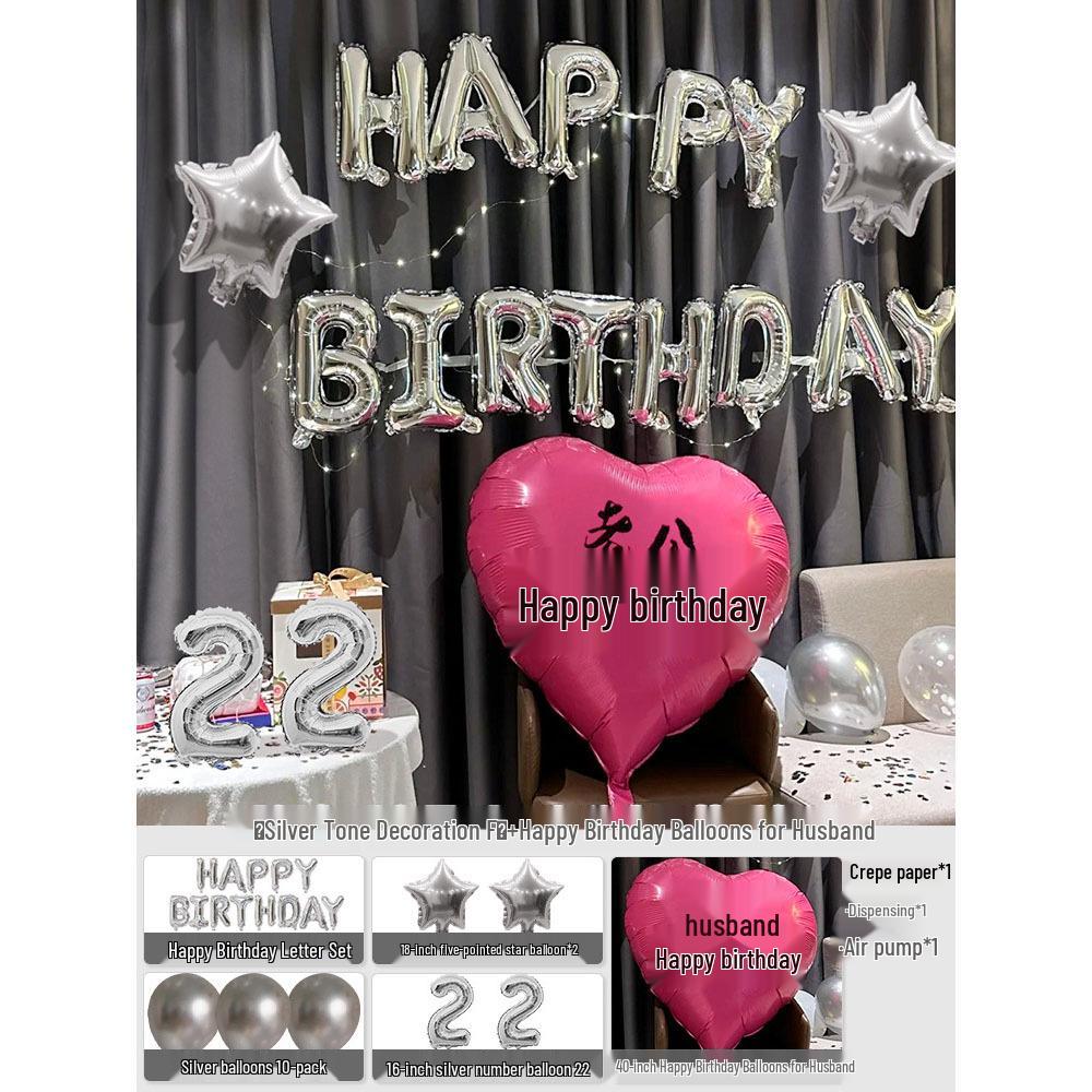 Elegant Birthday Decorations for Men: Number Balloons and High-Class Atmosphere for Husband or Boyfriend's Surprise Party.