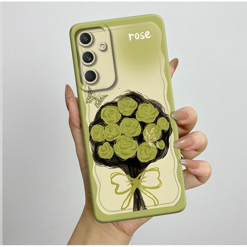 Phone Cover For Samsung Galaxy M35 5G Bumper Silicone Shockproof Pretty Butterfly Flowers Case Coque For Galaxy M 35 M55 Funda