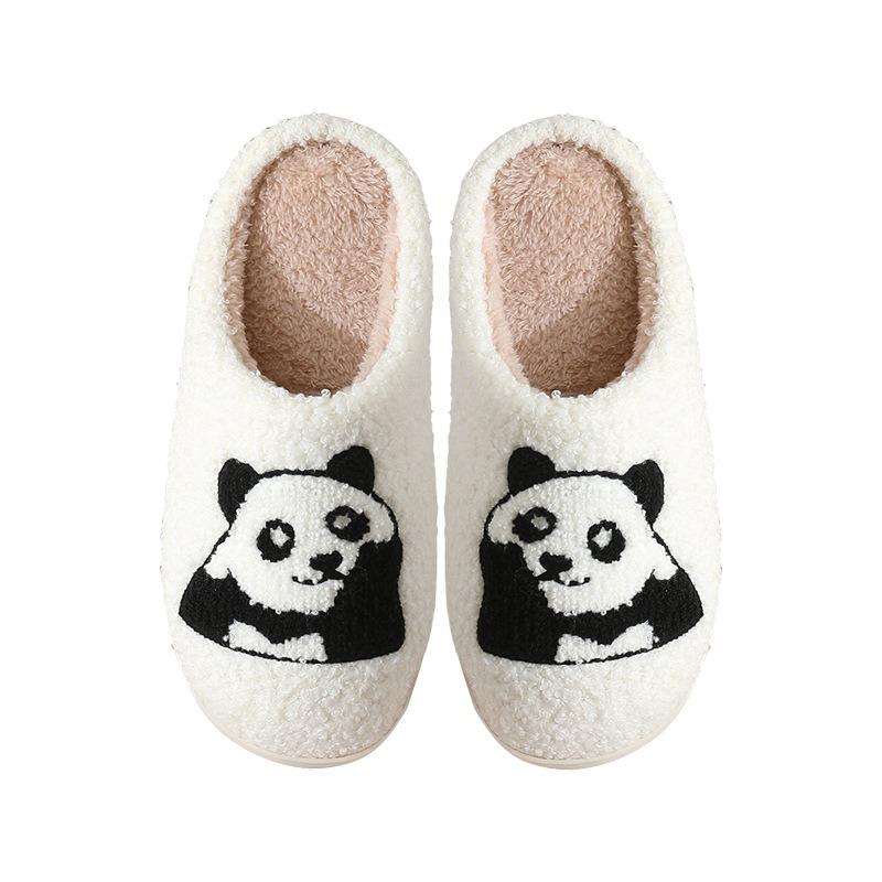 Panda home cotton slippers autumn and winter EA non-slip sole warm couple plush female couple baotou