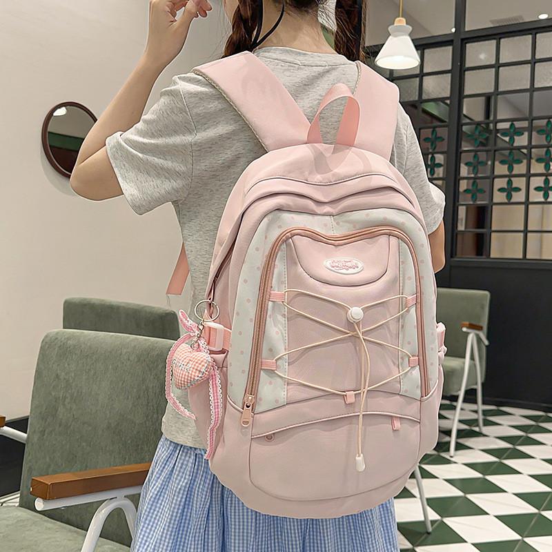 Teenagers Nylon Student Backpack With Waterresistant Features For Girl Use Daily