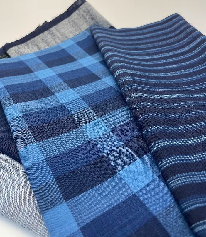 Textile Straight from the natural indigo assorted 50cm x 6 width cotton [Shimogawa (SHIMOGAWA)] weaver, dyed, types, plain, striped, checked,