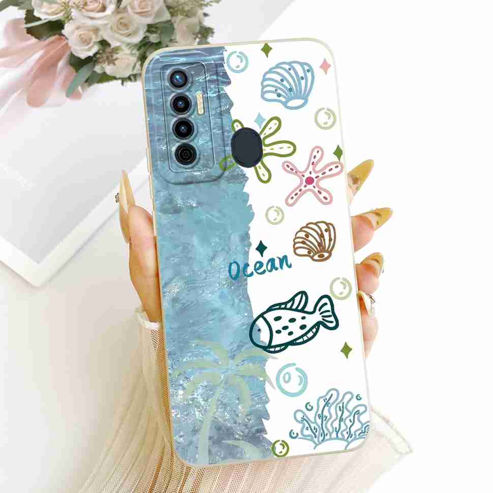 For Tecno Camon 17 CG6 CG6j Case Fashion Cute Cartoon Print Silicone Back Cover For Tecno camon 17 Bumper Phone Cases Fundas