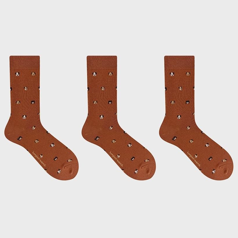 [BonjourMarch] 26SS Men’s Animal Pattern Socks - 3 Pair Set (Gift Packaging Included)