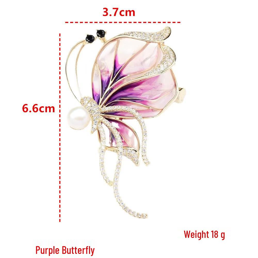 Exquisite Butterfly Rhinestone Brooch - Versatile 3D Floral Alloy Accessory for Women