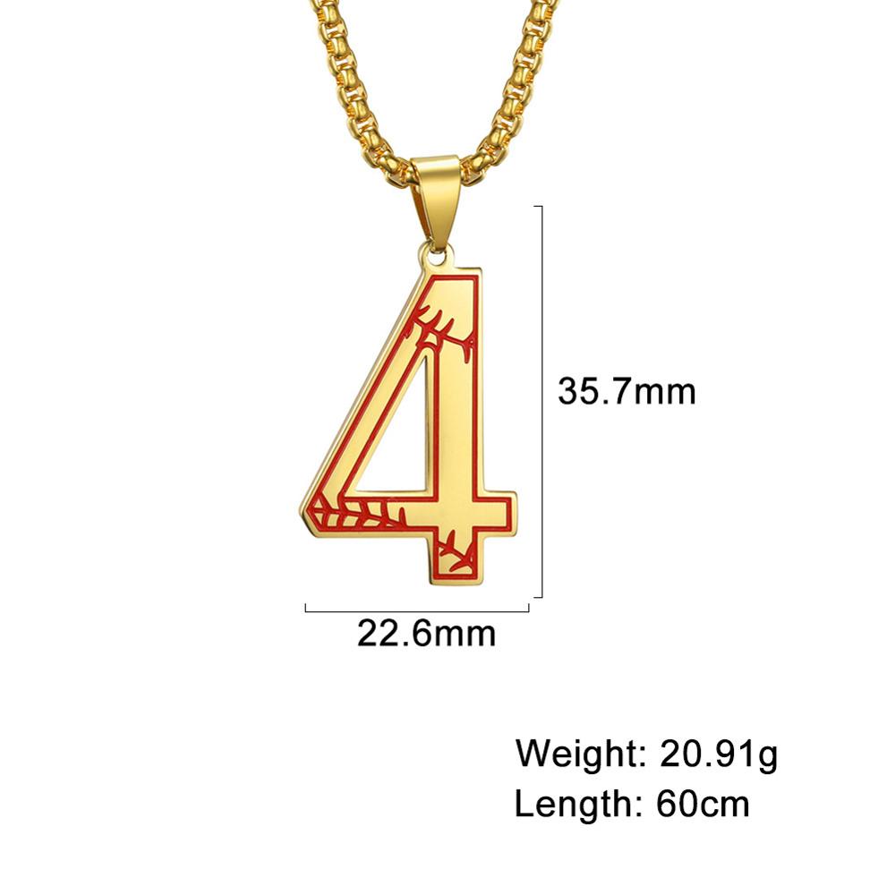 My Shape 0-9 Number Pendant Necklace for Men Boy Sport Basketball Figure Baseball Pattern Stainless Steel Necklaces Punk Jewelry