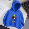 Children's Autumn Hoodie Rubik's Cube Pattern Hoodie, Magic Cube Printed Fashion Versatile Style Girls' Top