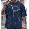 Men's T-shirt short-sleeved tops Japanese style Ukiyo-e clothing