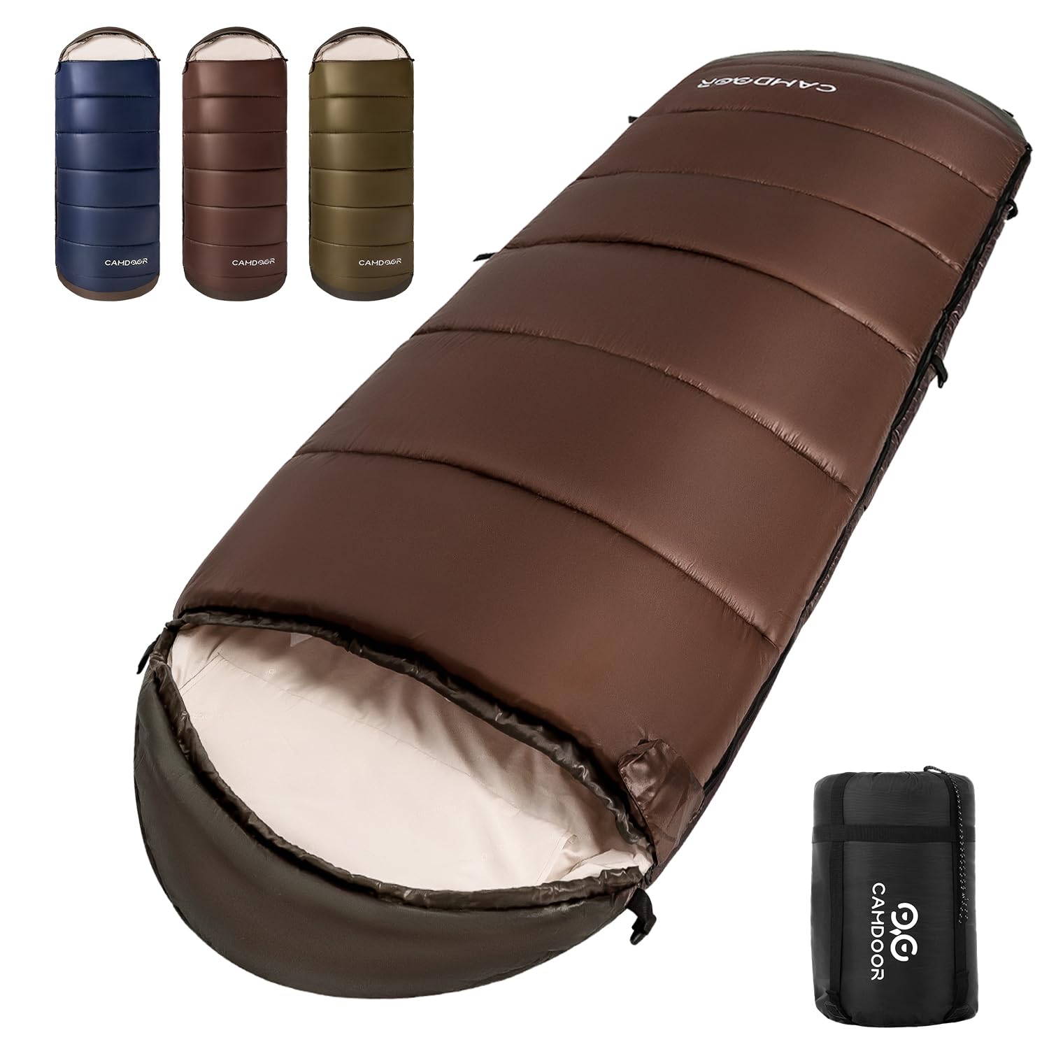 

CAMDOOR Зимний спальный мешок Пуховый Комфортная температура 230T Включает хранение Регулируемый Полностью Идеально подходит для катастроф Автомобиль На открытом воздухе Дорога и В помещении