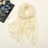 Solid Color Chiffon Scarf Thin Shawl Silk Elegant Wrap Hijab  Spring