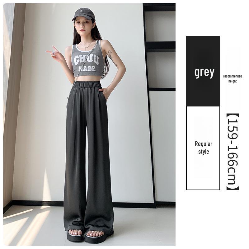 Dámské široké acetátové saténové kalhoty - High-end, ležérní, splývavý styl na léto