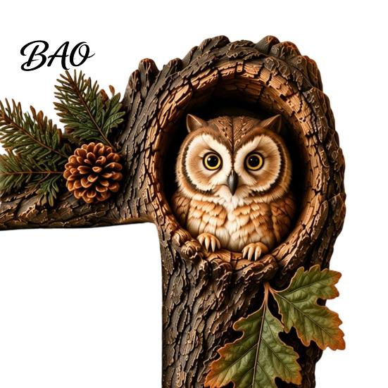 Rustic Tree Hole Wall Art Chipmunk Hollow Door Topper, Woodland Animal Frame Decoration, 3D Wood Cute Forest Creature Sculpture Corner for Farmhouse