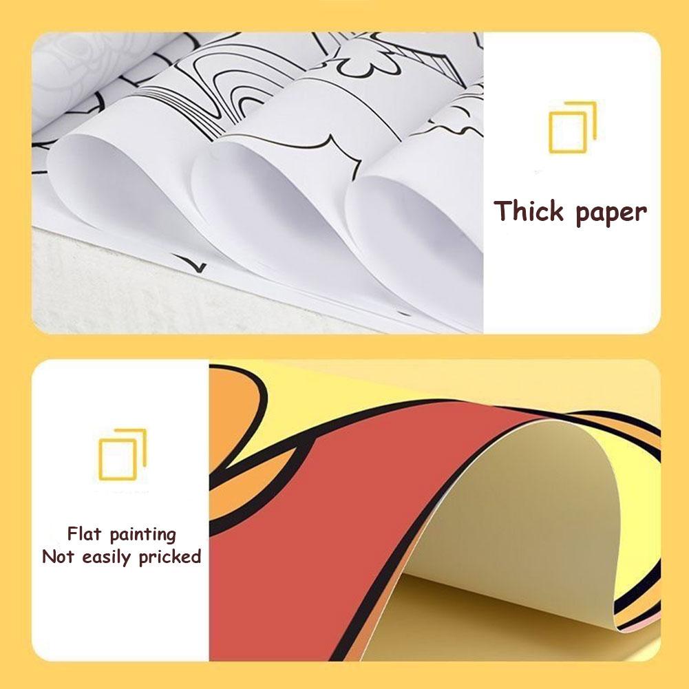 Children's Drawing Roll Sticky Color Filling Paper Roll For Kids Painting Graffiti Coloring Y1C5