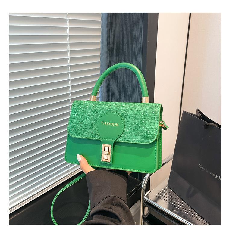 Niche lock portable small square bag women's bag 2025 summer new light luxury foreign shoulder bag commuter messenger bag