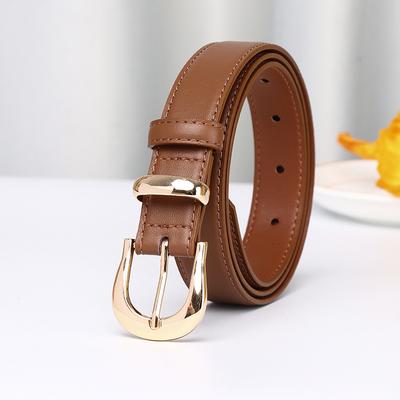 New Fashion Versatile Light Luxury Leather Belt Women'S Trend First Layer Cowhide Casual Jeans Belt Women