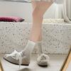 Lace retro versatile soft-soled bag head thick-soled slippers summer outer wear inner height increase half-drag single shoes