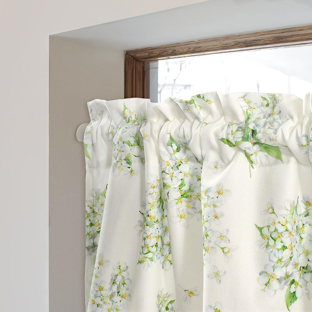 STYLE Decor Cotton Cafe Curtain x Standard W3904430 100% (72cm 142cm), Type, Jasmine, White,