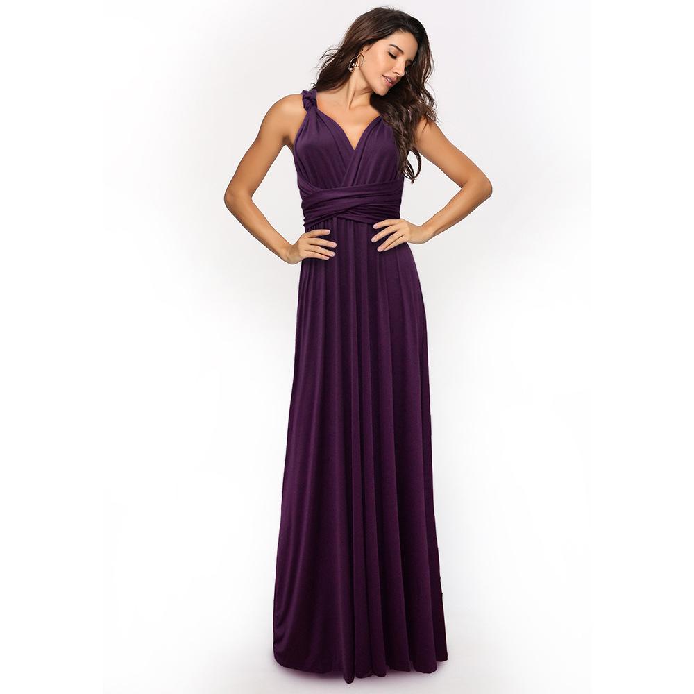 Sexy rückenfreies Modefrauen-langes Kleid ärmelloses lässiges Party-Abendkleid