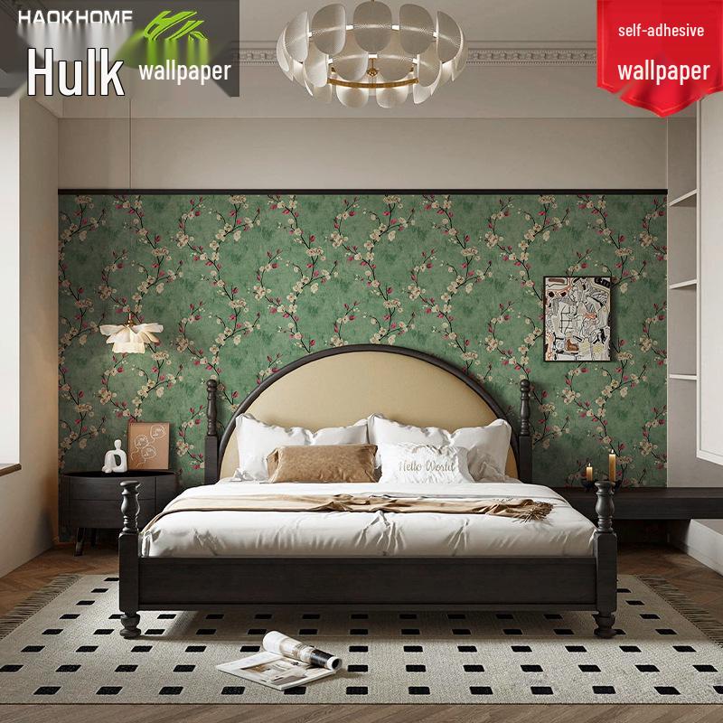 Vintage Style Self-Adhesive Wallpaper for Cozy Home Decor: Thickened American Retro Wall Stickers for Bedroom and Living Room.